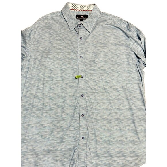 Butter Cloth Button Down Shirt 3XL Flip Cuff Long Sleeves Blue White Mens - Picture 4 of 7